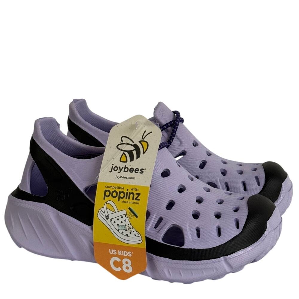 Joybees Kids Trekking Shoe Slip On EVA Water Sneaker Lilac Black Sz C8 NWT